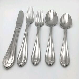 Gorham Larkwood 5 Piece Place Set Stainless Flatware Indonesia New Old Stock VTG